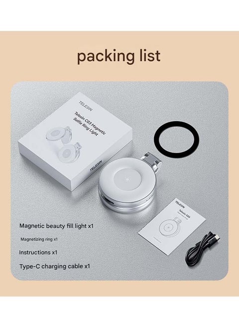 TELESIN Magnetic Magsafe Three - color Fill Light - An Essential Gadget for Mobile Phone Photography, Live Streaming, Soft - light Beauty Retouching and Selfie - taking
