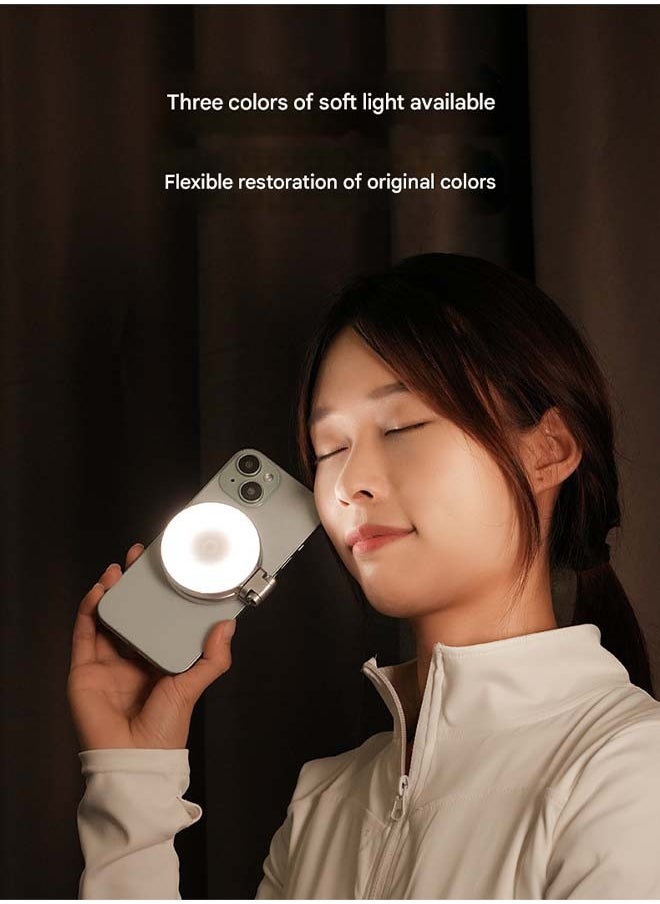 TELESIN Magnetic Magsafe Three - color Fill Light - An Essential Gadget for Mobile Phone Photography, Live Streaming, Soft - light Beauty Retouching and Selfie - taking