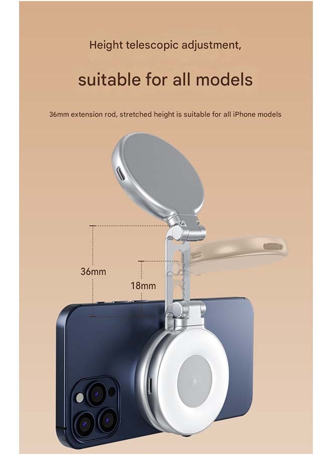 TELESIN Magnetic Magsafe Three - color Fill Light - An Essential Gadget for Mobile Phone Photography, Live Streaming, Soft - light Beauty Retouching and Selfie - taking