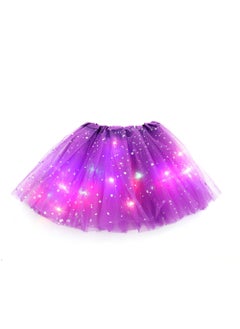 Generic Kids LED Light-Up Sequin Tutu Skirt Deep Purple 