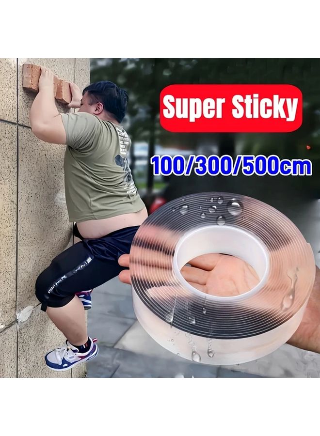 Removable Transparent Nano Double Sided Tape 39.37inch Heavy Duty For Wall Decor Kitchen Car - Image 2