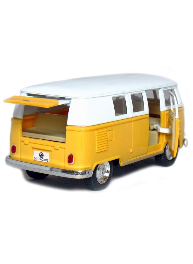 Kinsmart KiNSMART 1962 Volkswagen Classic Bus Yellow 1:32 Scale 5 Inch Die Cast Metal Model Toy Van, Pullback Acation  - Image 2