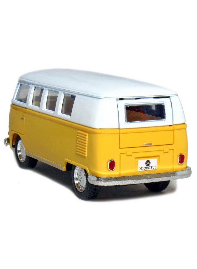 Kinsmart KiNSMART 1962 Volkswagen Classic Bus Yellow 1:32 Scale 5 Inch Die Cast Metal Model Toy Van, Pullback Acation  - Image 3