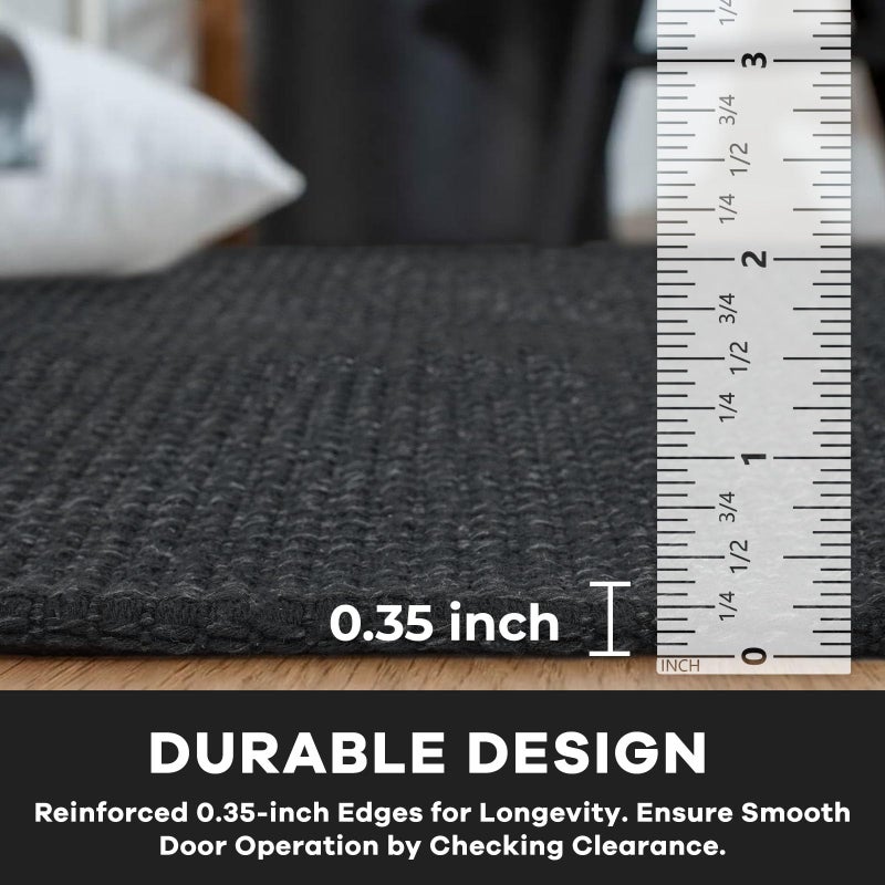 KOZYFLY Runners for Hallways 2x6 ft Washable Kitchen Runner Non Slip Rubber Backed Hall Runners Cotton Entryway Runner Rugs Floor Carpet for Indoor Backdoor Bedroom Kitchen, Black/Dark Grey - Image 4