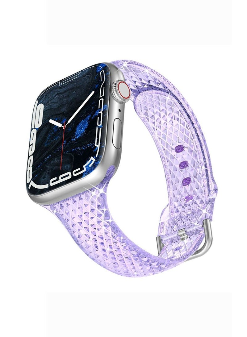 Apple Watch Strap 42/44/45/49mm Transparent Sport Band for Apple iWatch SE & Series Ultra2/Ultra/9/8/7/6/5/4/3/2/1 Replacement Adjustable Wearable WristBands  - Image 1