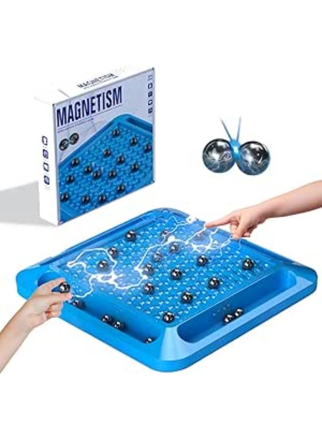 Magnetic Chess Game Set with Stones, Kluster Magnetic Rocks Board Games for Adults Kids 6-8-12 with Strings, Strategy Magnet Chess Board Table Games Set