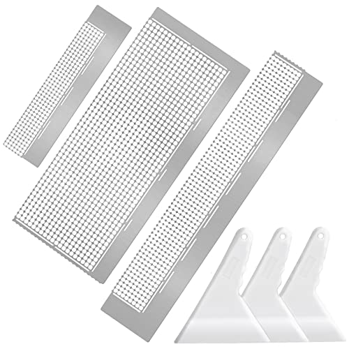 Whaline 3Pcs Stainless Diamond Pasted Drawing Ruler Steel 5D Drawing Mesh Ruler with Fix Tools 240 520 1020 Blank Grids for Full Drill or Partial Drills DIY Art Crafts Diamond Painting Kits - Image 1