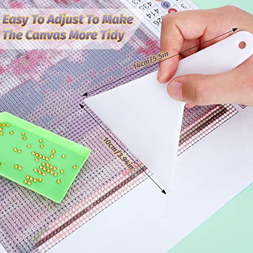 Whaline 3Pcs Stainless Diamond Pasted Drawing Ruler Steel 5D Drawing Mesh Ruler with Fix Tools 240 520 1020 Blank Grids for Full Drill or Partial Drills DIY Art Crafts Diamond Painting Kits - Image 4