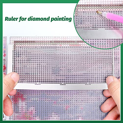 Whaline 3Pcs Stainless Diamond Pasted Drawing Ruler Steel 5D Drawing Mesh Ruler with Fix Tools 240 520 1020 Blank Grids for Full Drill or Partial Drills DIY Art Crafts Diamond Painting Kits - Image 5