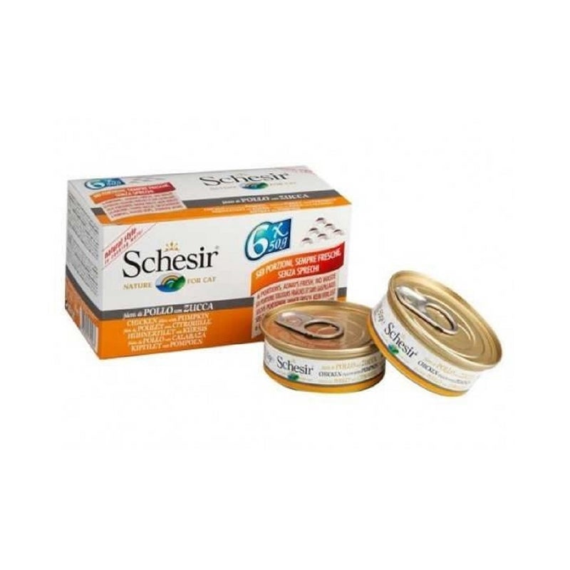 Schesir Chicken Fillets with Pumpkin in Cooking Water Canned Cat Food - 50 g - Pack of 6