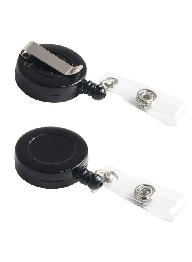 JANYUN 35 Pcs Black Retractable Badge Reels Holders Reels Clip for ID Badge Holders for School Office Supplies - Image 2