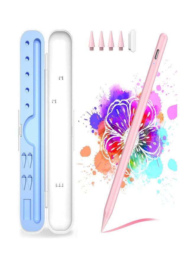 FUWANG Stylus Pen for iPad A16/10th/9th Generation, 10Mins Fast Charge for Apple Pencil&iPad Pen, Compatible with iPad A16/10th/9th/8th/7th/6th/Pro 13''11''M4/12.9 inch/Air 11'' 13'' M3/M2/Mini 6/5, Pink - Image 1