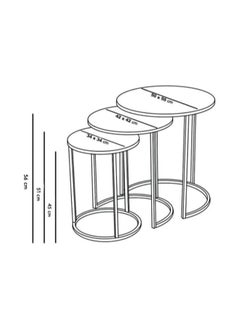 LHFHOMT LHFHOMT Nesting Tables Set of 3 Pieces, Round Coffee table, Ceramics Glass Top, Strong Gold Metal Frame for Living Room,Office,Sofa Side  - Image 3