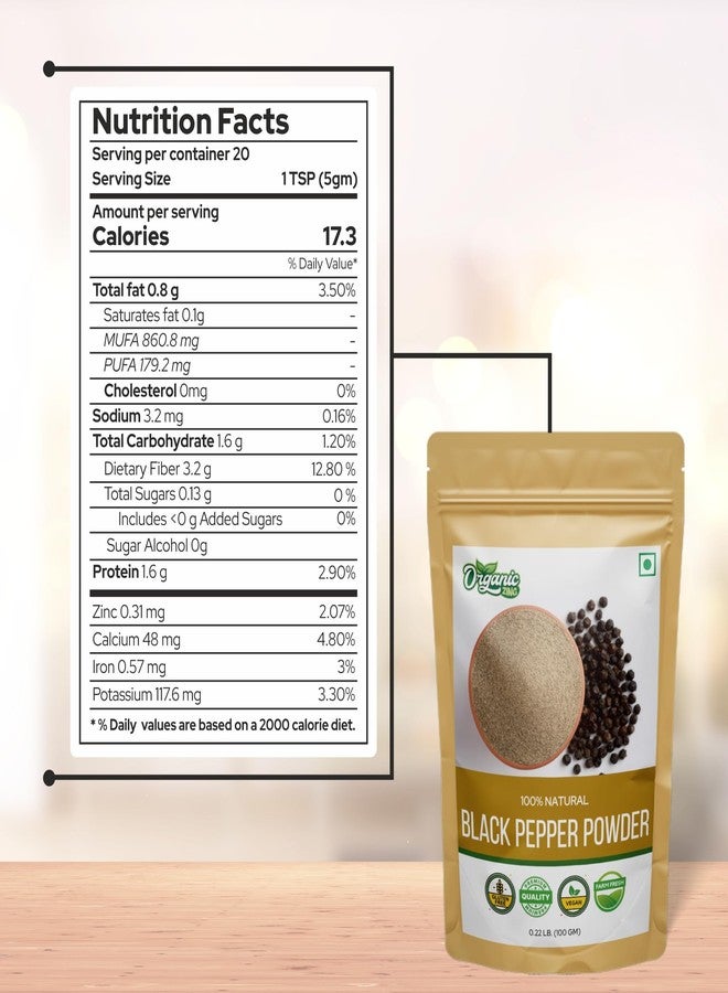 Organic Zing Black Pepper Powder (100 g / 3.52 oz) - Food Grade Freshly Ground Pepper for Cooking Seasoning Marinades & Everyday Cuisine - Image 5