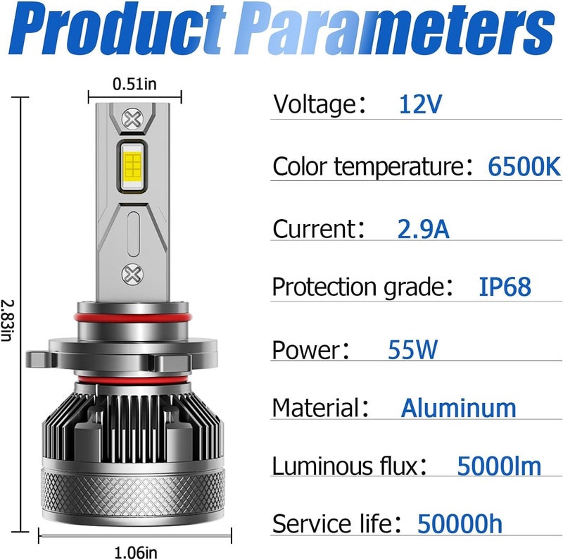 AWALITED Fits for 2003-2006 Chevy Silverado High Low Beam Fog Lights Bulbs Combo, 6000K White Plug-and-Play Super Bright Light Bulbs, Pack of 6 - Image 5