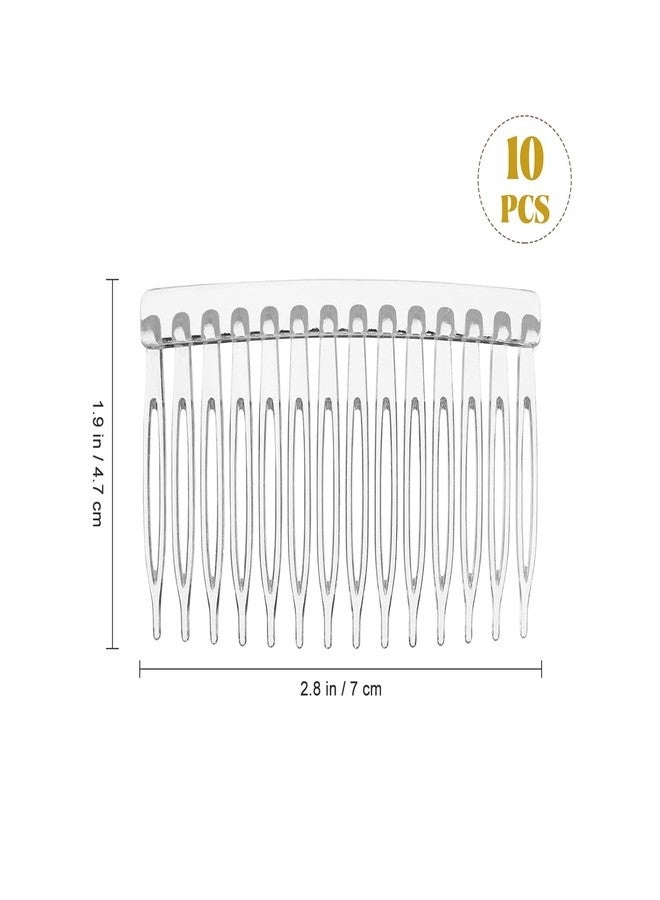 Minkissy Plastic Hair Comb Clips, 10pcs Transparent Hair Side Combs for Women, Decorative Hair Combs Veil Fixed Comb for Wedding - Image 2