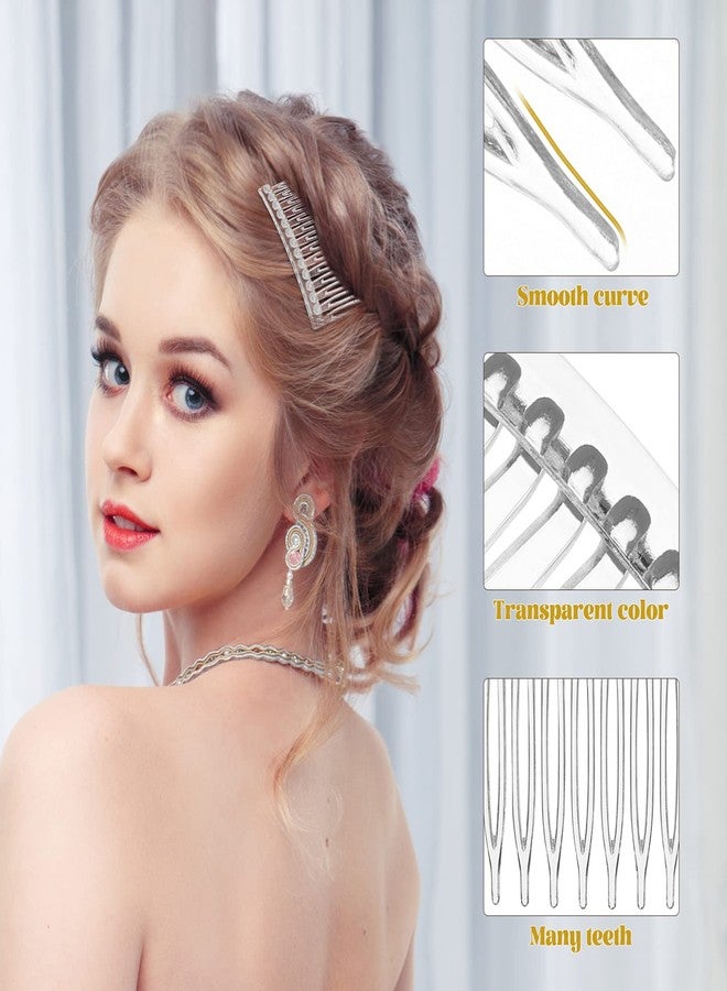 Minkissy Plastic Hair Comb Clips, 10pcs Transparent Hair Side Combs for Women, Decorative Hair Combs Veil Fixed Comb for Wedding - Image 4
