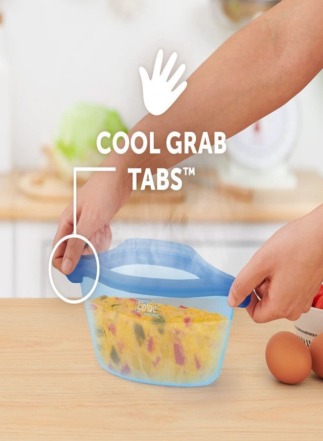 Ziploc Endurables Small Container, 2 Cups, Reusable Silicone Bags and Food Storage Meal Prep Containers for Freezer, Oven, and Microwave, Dishwasher Safe - Image 4
