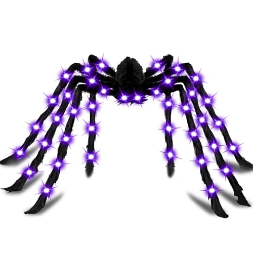 Cherislpy 78" Jumbo Halloween Light up Spider Scary Giant Spider for Indoor Outdoor Halloween Spider Decorations Party Favor Yard Home House Décor Multicolor - Image 2