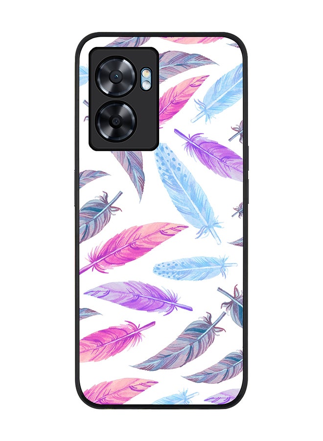 Stylizedd Rugged Black edge case for Oppo A77 5G / Oppo A57 5G, Slim fit Soft Case Flexible Cover - Feather Colors - Image 1