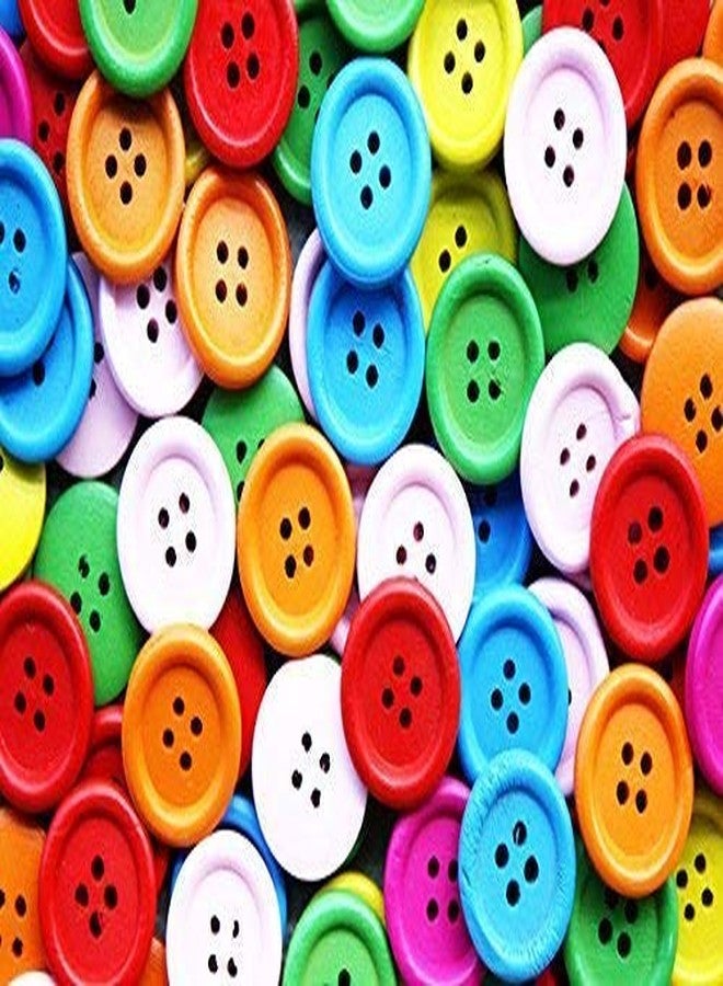 SCHUBERT DIY Wooden Buttons Used in Sewing, Scrap Booking, Art and Craft, Decorations (Multicolor, 1.5 x 1.5 cm) - 100 Pieces - Image 2