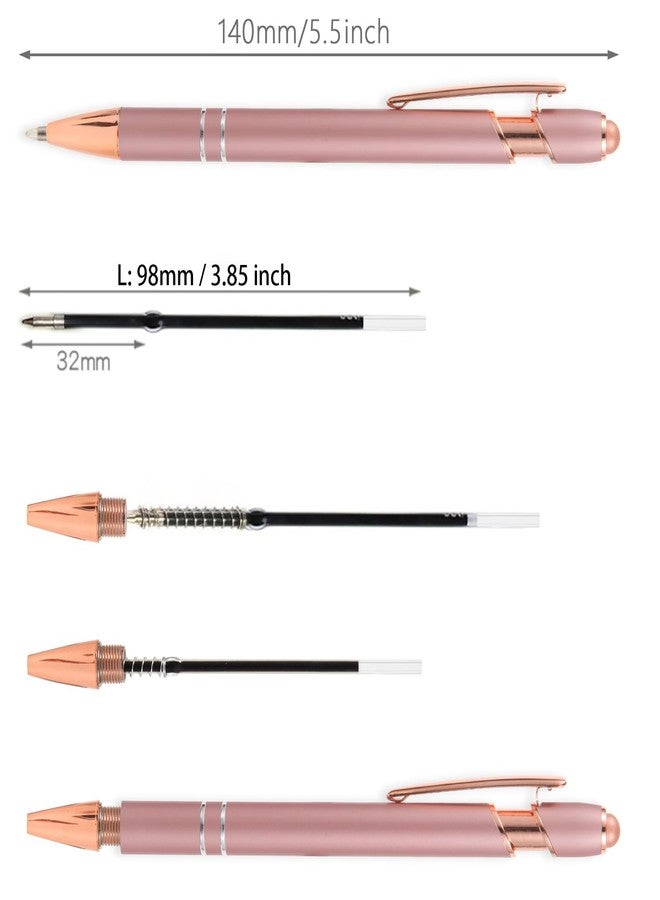 MengRan 3.85'' Ballpoint Ink Pen Refills for Click Pens, 1 mm Medium Point Tip, (Refills-Blue ink-10Pcs) - Image 2