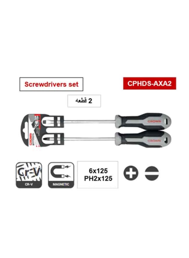 كراون طقم مفك عاده وصليبة 2 قطعه كراون
