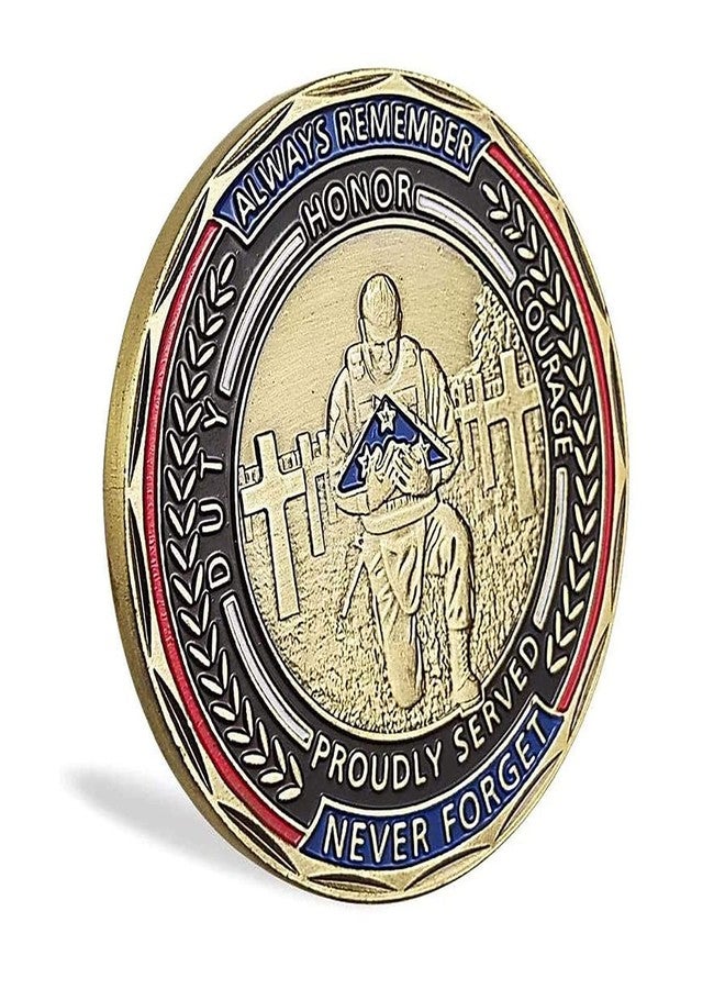 Glamtune US Military Veteran Challenge Coin - We Stand for The Flag and Kneel for The Fallen (Single Coin) - Image 4