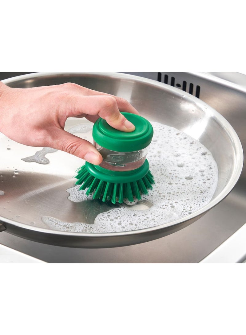 سي او أرماء فرشاة غسل الصحون مع موزع صابون, أخضر ساطع - Image 1
