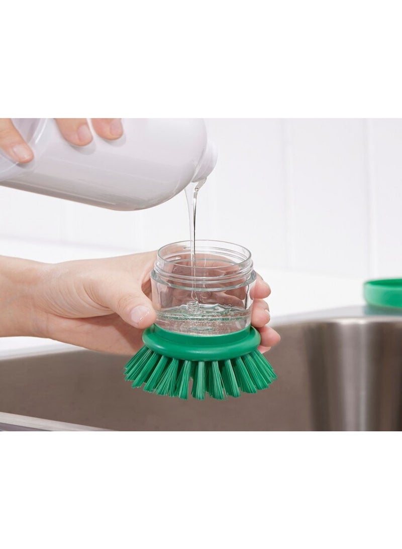 سي او أرماء فرشاة غسل الصحون مع موزع صابون, أخضر ساطع - Image 3