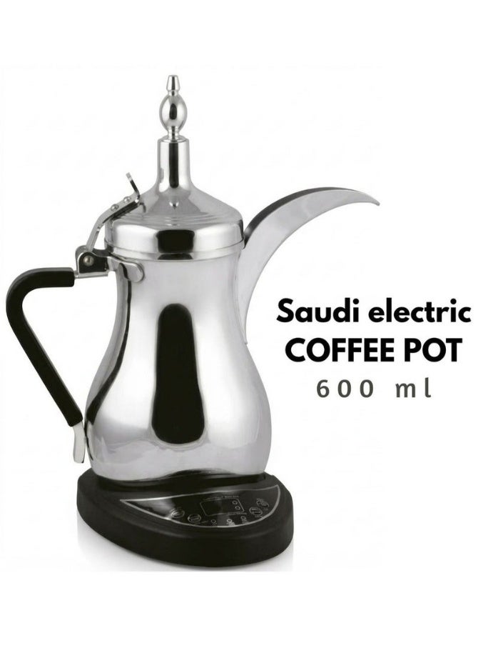 Denx 600ml Electric Arabic Coffee Maker, Stainless Steel Dallah Coffee Pot with Auto Shut-Off - Image 1