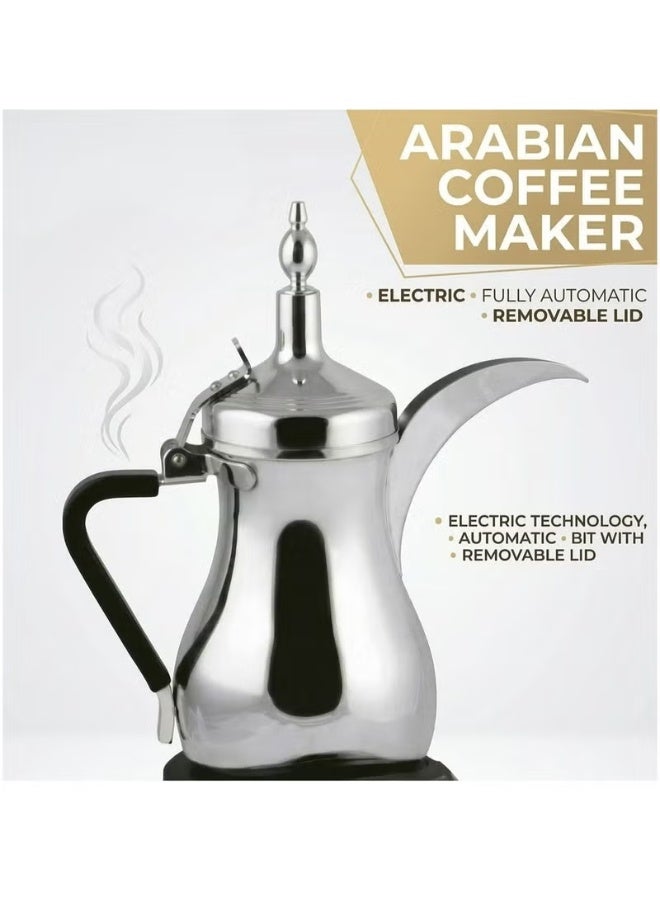 Denx 600ml Electric Arabic Coffee Maker, Stainless Steel Dallah Coffee Pot with Auto Shut-Off - Image 4