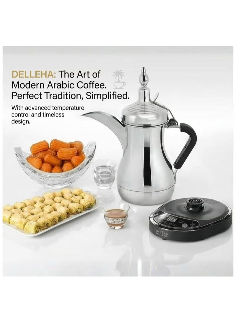 Denx 600ml Electric Arabic Coffee Maker, Stainless Steel Dallah Coffee Pot with Auto Shut-Off - Image 2