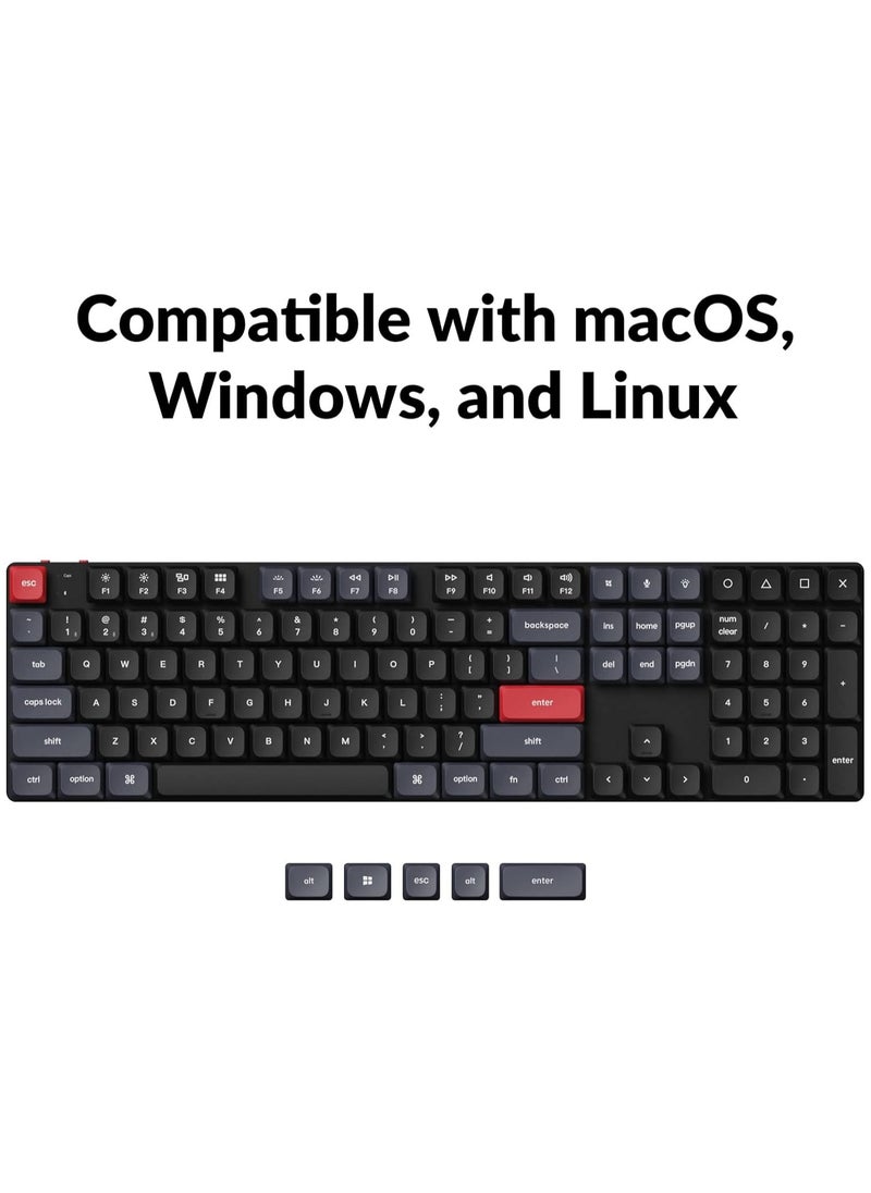 Keychron - K5 Pro QMK/VIA Ultra-Slim Wireless Bluetooth/Wired USB Custom Mechanical Keyboard, 108-Key Programmable Macro RGB Backlight PBT Keycaps Low-Profile Gateron Red Switch for Mac Windows Linux - Image 1