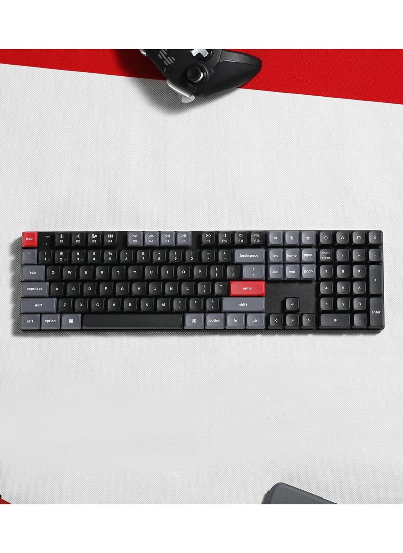 Keychron - K5 Pro QMK/VIA Ultra-Slim Wireless Bluetooth/Wired USB Custom Mechanical Keyboard, 108-Key Programmable Macro RGB Backlight PBT Keycaps Low-Profile Gateron Red Switch for Mac Windows Linux - Image 1