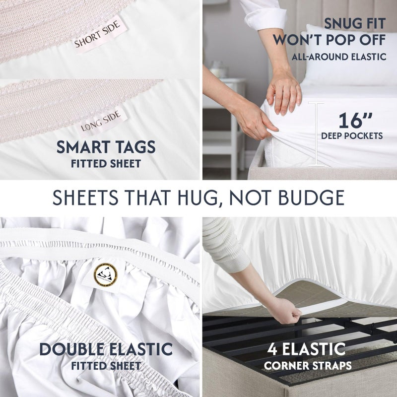 Sweave 100% Egyptian Cotton Percale Sheets Queen Size - Genuine Luxurious 400 Thread Count - Naturally Crisp, Breathable, Skin-Friendly & Cooling - Softer After Each Wash - Oeko-TEX - Image 4