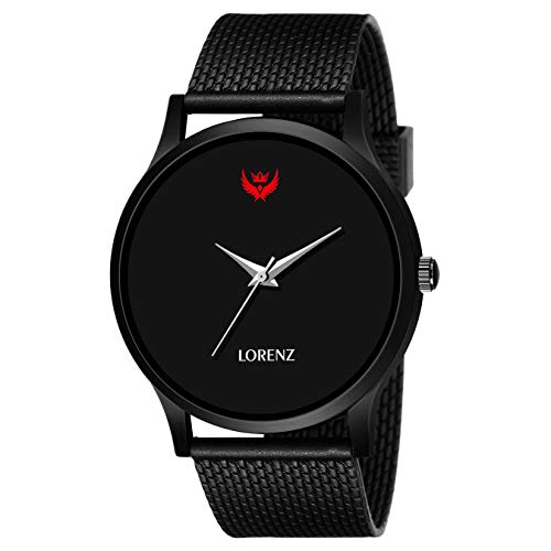 LORENZ Rubber Dress Analog Boy's Watch (Black Dial Black Colored Strap) - Image 1