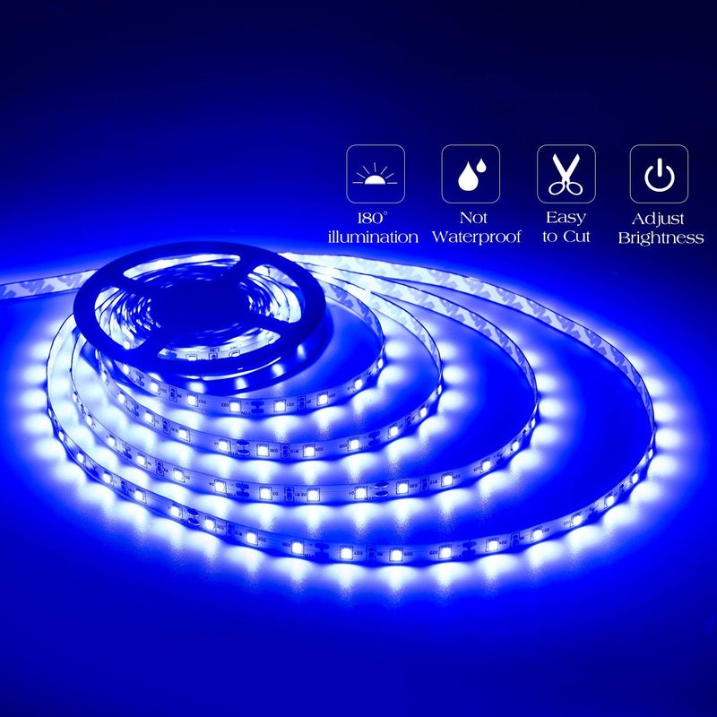 Marreal 12 Volt 20ft Blue led Strip Lights, Non-Waterproof 360 LEDs Blue led Lights for Bedroom, Shops, Christmas, Halloween. - Image 2