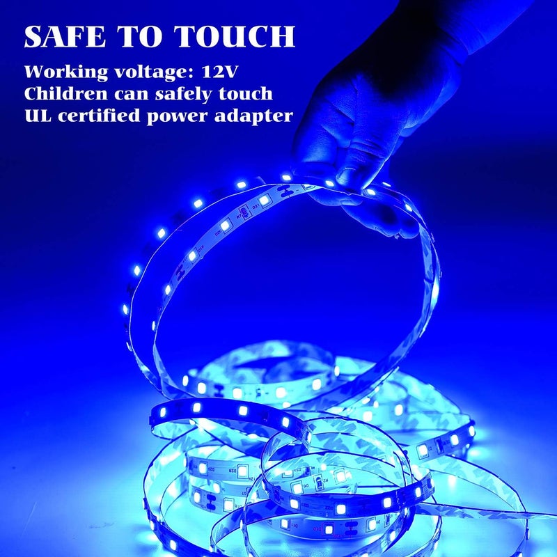 Marreal 12 Volt 20ft Blue led Strip Lights, Non-Waterproof 360 LEDs Blue led Lights for Bedroom, Shops, Christmas, Halloween. - Image 5