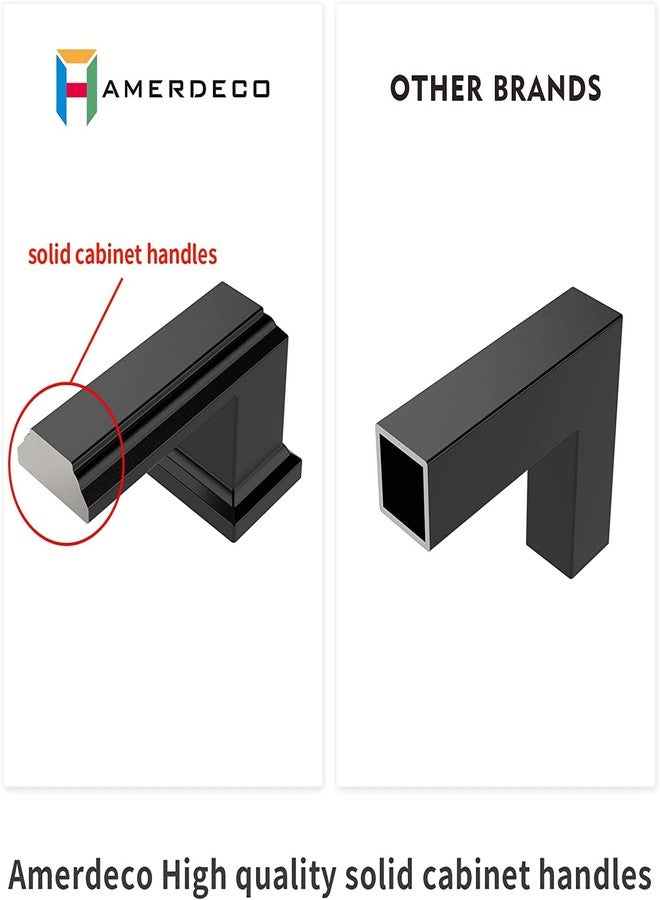 Amerdeco 10 Pack Matte Black 5 Inch(128mm) Hole Centers Kitchen Cabinet Pulls Cabinet Hardware Kitchen Handles for Cabinets Cupboard Handles Drawer Pulls - Image 5
