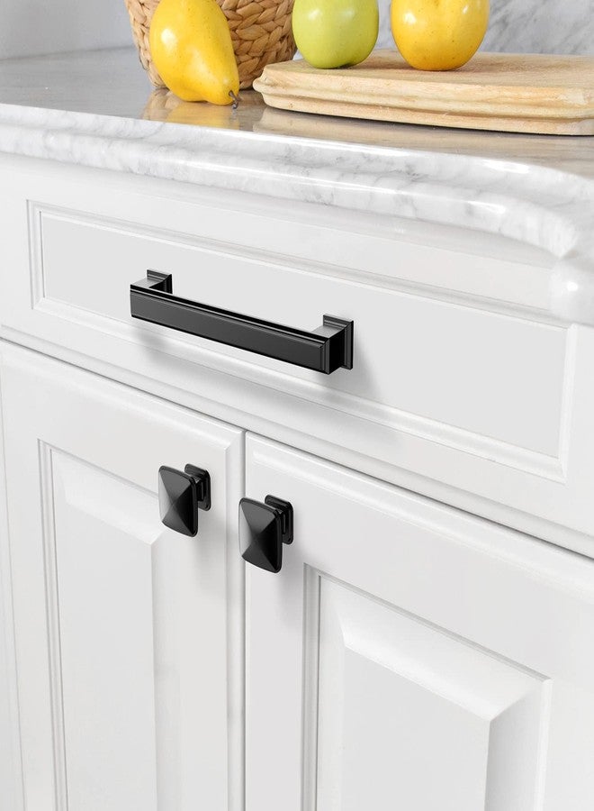 Amerdeco 10 Pack Matte Black 5 Inch(128mm) Hole Centers Kitchen Cabinet Pulls Cabinet Hardware Kitchen Handles for Cabinets Cupboard Handles Drawer Pulls - Image 4