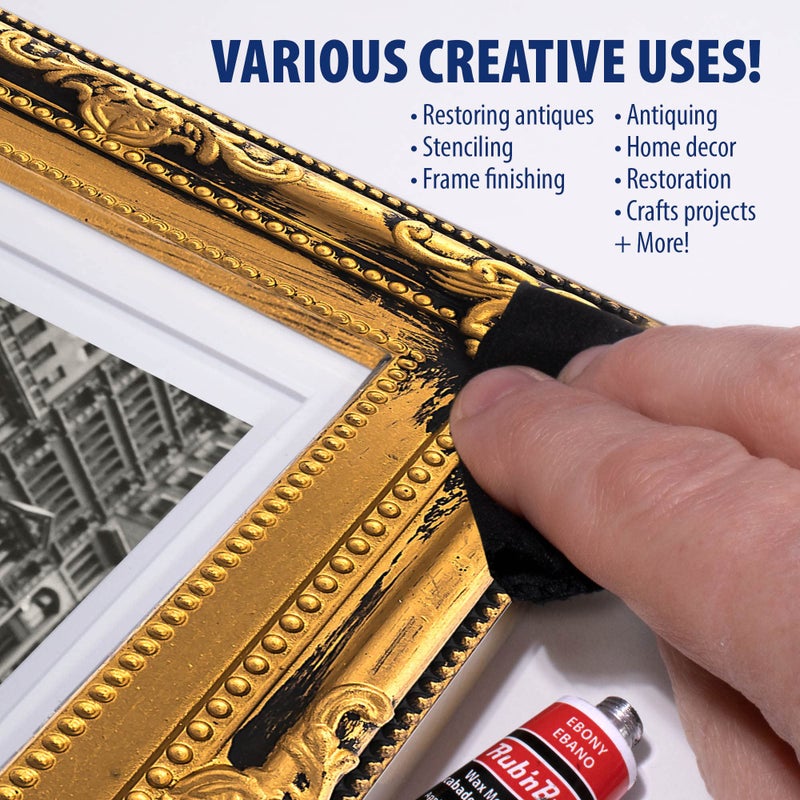 AMACO Rub n Buff Wax Metallic Finish - Rub n Buff Ebony 15ml Tube - Versatile Gilding Wax for Finishing Furniture Antiquing and Restoration - Rub and Buff Colors Single Tube - Image 4