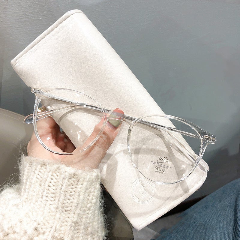 Elegant Cold Tea Color Myopia Glasses Frame for Women - Ultra-Light Anti-Blue Light Eyewear, YALONG 9531