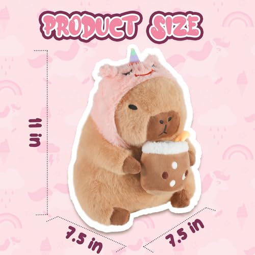 CHDBLOCK Unicorn Capybara Plush Cute Capybara Plush Pillow Kawaii Unicorn Stuffed Aniamls Capybara Plushies Toys Gifts for Kids 11 inch - Image 5