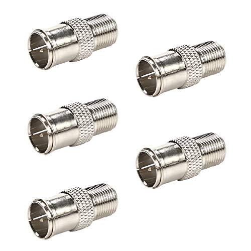 TLS.eagle RG6 Compression F Type Connector Quick Push on Coax Cable Adapter Nickel Plated Pack of 5 - Image 1