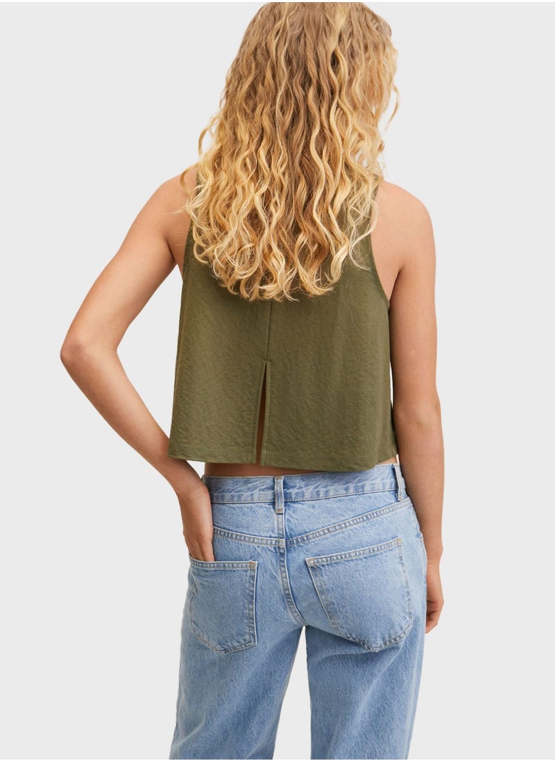 MANGO - Knitted Crop Top - Image 1