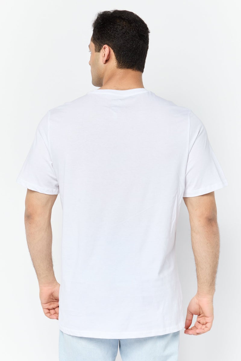 MESSI Men Crew Neck Short Sleeves Brand Logo T-shirt, Bright White - Image 2