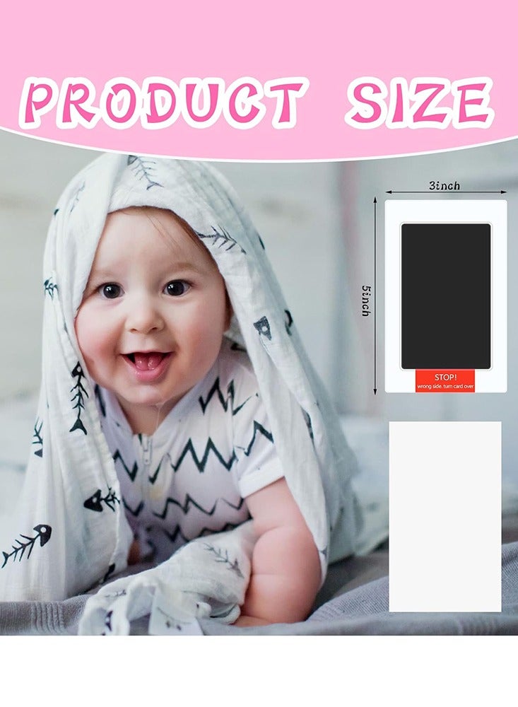2pcs Inkless Baby Footprint and Pet Paw Print Frame White Black Safe Clay Keepsake for Newborns Easy DIY Giftpcs - Image 3