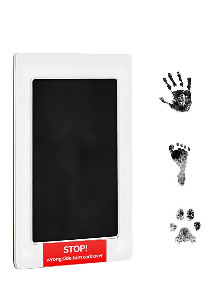 2pcs Inkless Baby Footprint and Pet Paw Print Frame White Black Safe Clay Keepsake for Newborns Easy DIY Giftpcs - Image 1