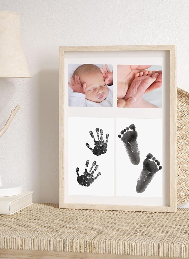 2pcs Inkless Baby Footprint and Pet Paw Print Frame White Black Safe Clay Keepsake for Newborns Easy DIY Giftpcs - Image 5